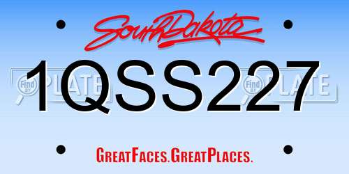 1QSS227 South Dakota License Plate