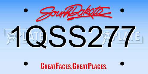1QSS277 South Dakota License Plate