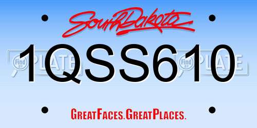 1QSS610 South Dakota License Plate