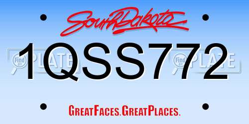 1QSS772 South Dakota License Plate