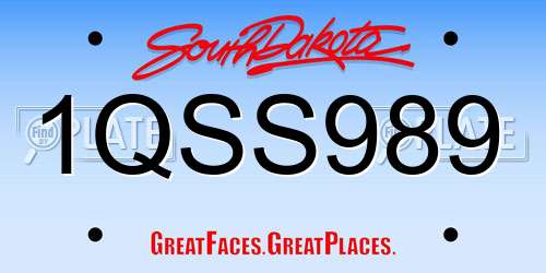 1QSS989 South Dakota License Plate