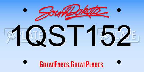 1QST152 South Dakota License Plate