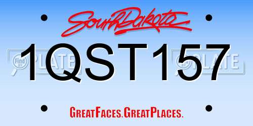 1QST157 South Dakota License Plate
