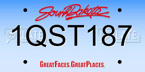 1QST187 South Dakota License Plate