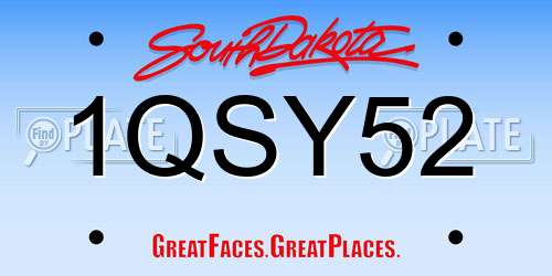 1QSY52 South Dakota License Plate