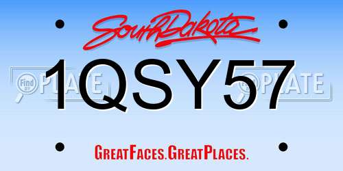 1QSY57 South Dakota License Plate