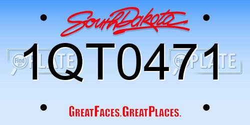 1QT0471 South Dakota License Plate