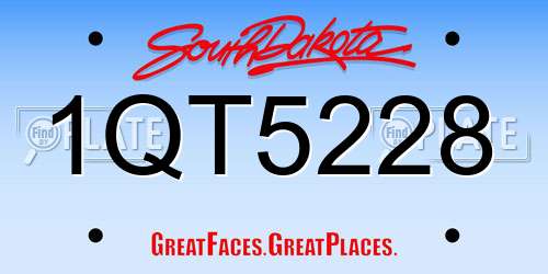 1QT5228 South Dakota License Plate