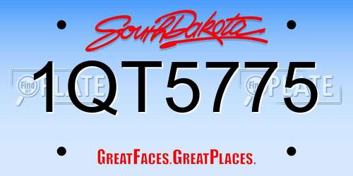 1QT5775 South Dakota License Plate