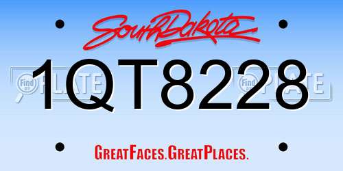 1QT8228 South Dakota License Plate