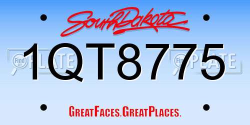 1QT8775 South Dakota License Plate