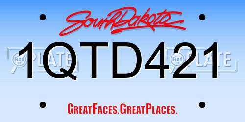 1QTD421 South Dakota License Plate