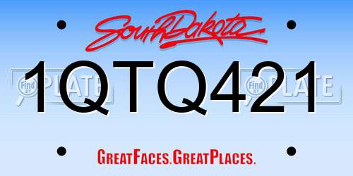 1QTQ421 South Dakota License Plate