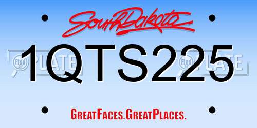 1QTS225 South Dakota License Plate