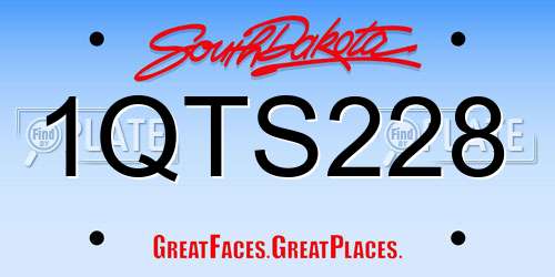 1QTS228 South Dakota License Plate