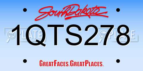 1QTS278 South Dakota License Plate