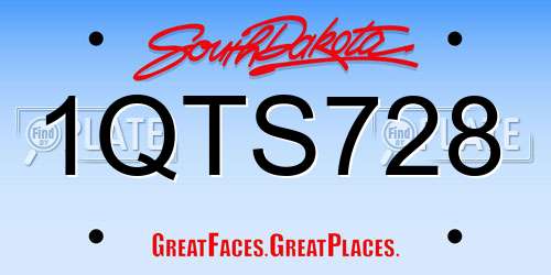 1QTS728 South Dakota License Plate