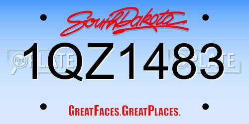 1QZ1483 South Dakota License Plate