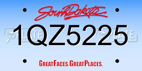1QZ5225 South Dakota License Plate