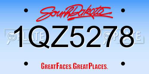1QZ5278 South Dakota License Plate