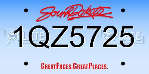 1QZ5725 South Dakota License Plate