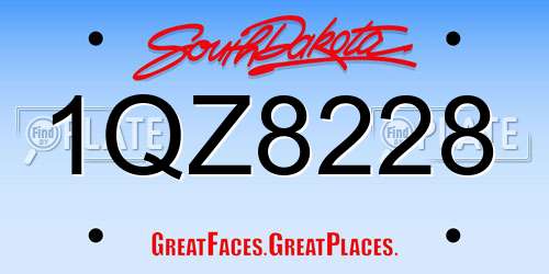 1QZ8228 South Dakota License Plate