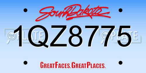 1QZ8775 South Dakota License Plate