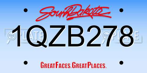 1QZB278 South Dakota License Plate