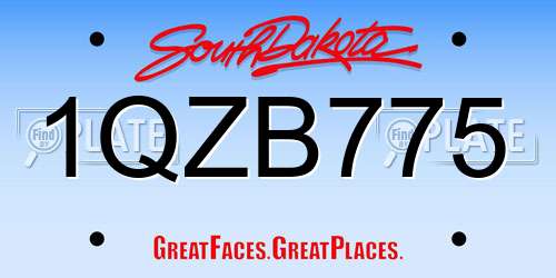 1QZB775 South Dakota License Plate