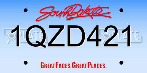 1QZD421 South Dakota License Plate