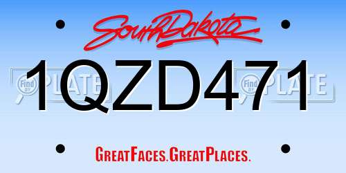 1QZD471 South Dakota License Plate