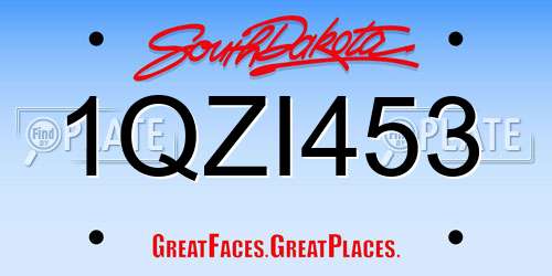 1QZI453 South Dakota License Plate