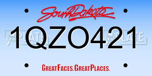 1QZO421 South Dakota License Plate
