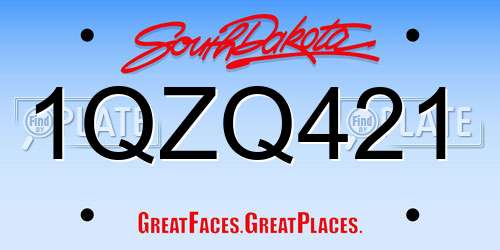 1QZQ421 South Dakota License Plate