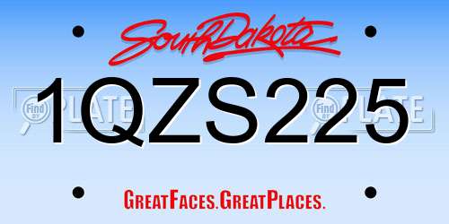 1QZS225 South Dakota License Plate