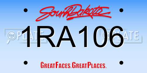 1RA106 South Dakota License Plate