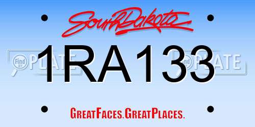 1RA133 South Dakota License Plate