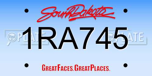 1RA745 South Dakota License Plate