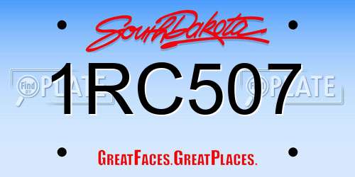 1RC507 South Dakota License Plate