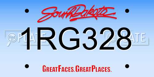 1RG328 South Dakota License Plate