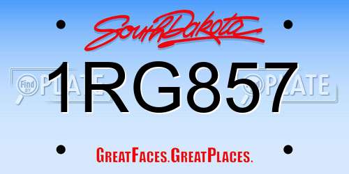 1RG857 South Dakota License Plate