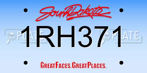 1RH371 South Dakota License Plate