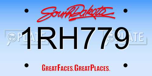 1RH779 South Dakota License Plate