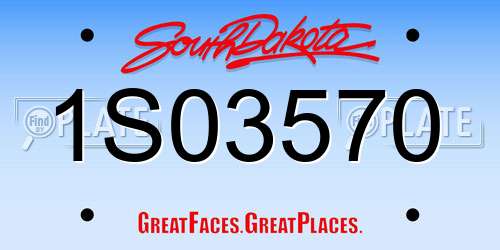 1S03570 South Dakota License Plate