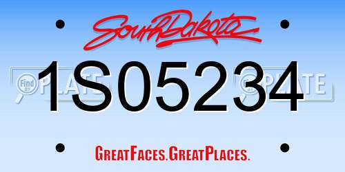 1S05234 South Dakota License Plate