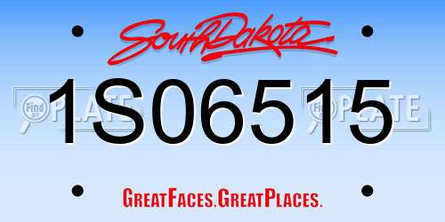 1S06515 South Dakota License Plate