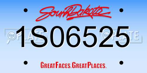 1S06525 South Dakota License Plate