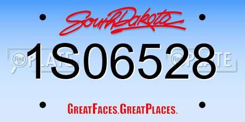 1S06528 South Dakota License Plate