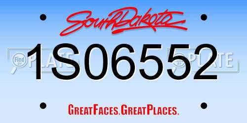 1S06552 South Dakota License Plate