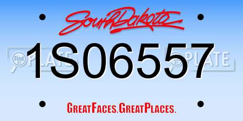 1S06557 South Dakota License Plate